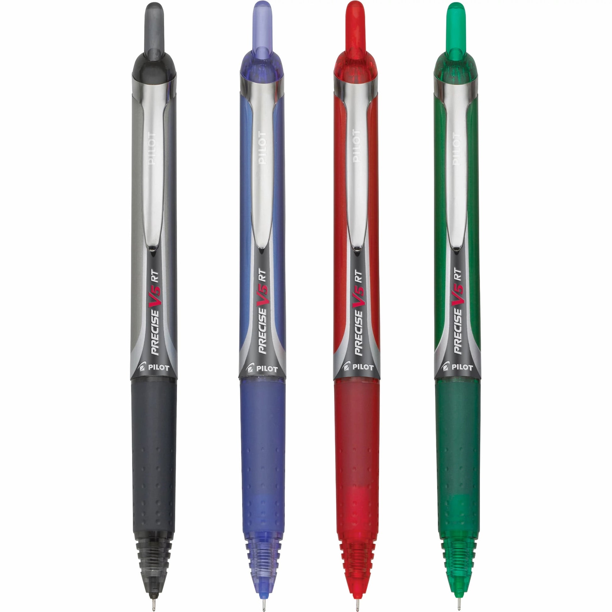 Pilot Precise V5 RT Pens, Extra Fine Point (0.5 mm), Assorted Ink, 4 Count