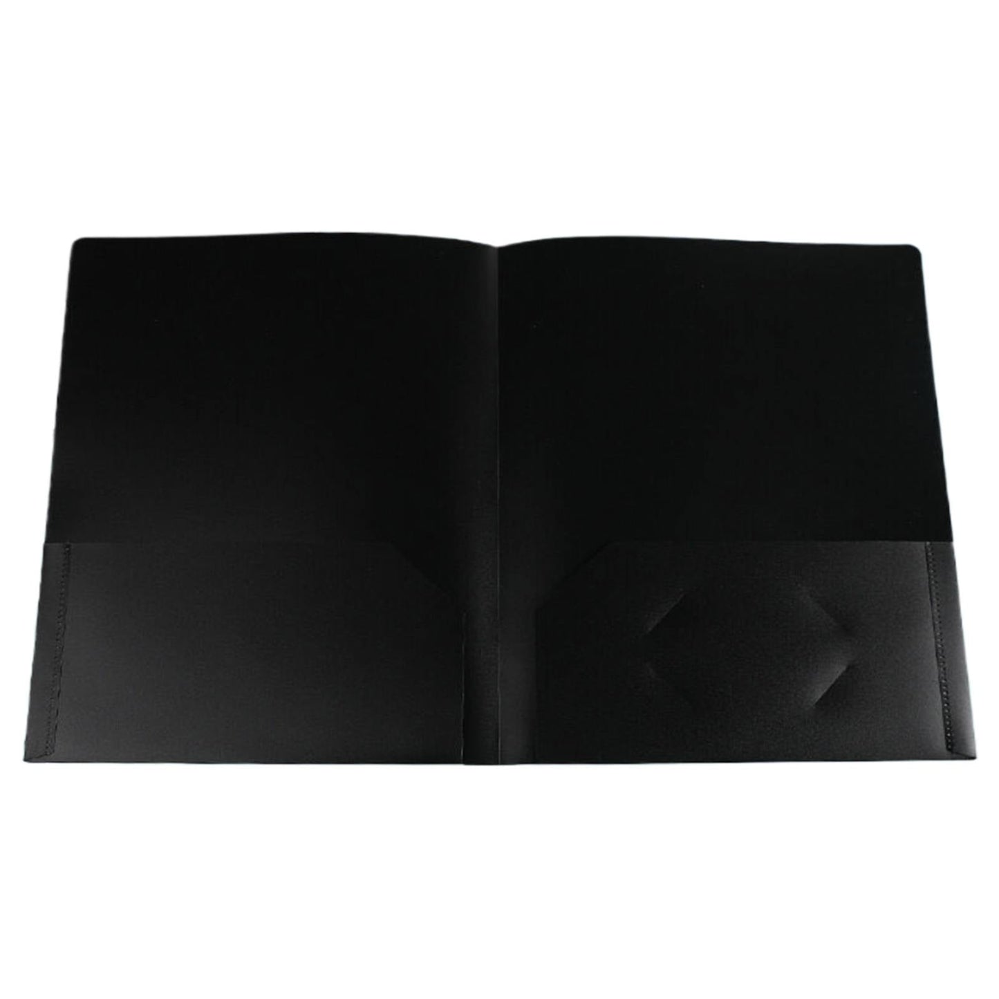 Heavy Duty Colored 2 Pocket Plastic Folders, Two Pocket Plastic Folders with Pockets for School, and Business Card Slot, Home, and Work (Black) 9.45x11.42"