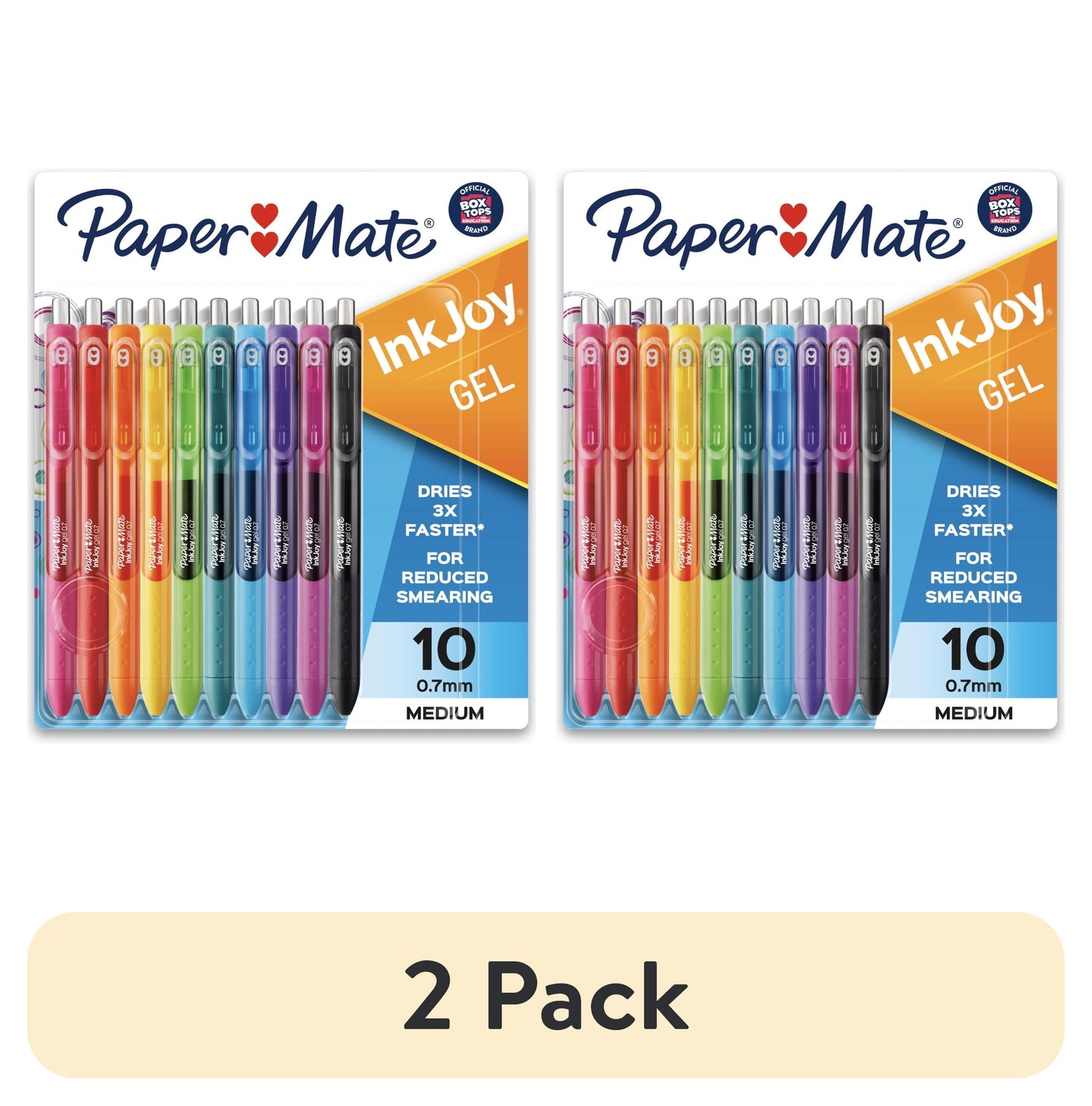 (2 pack) Paper Mate InkJoy Gel Pens, Medium Point (0.7 mm), Assorted Colors, 10 Count