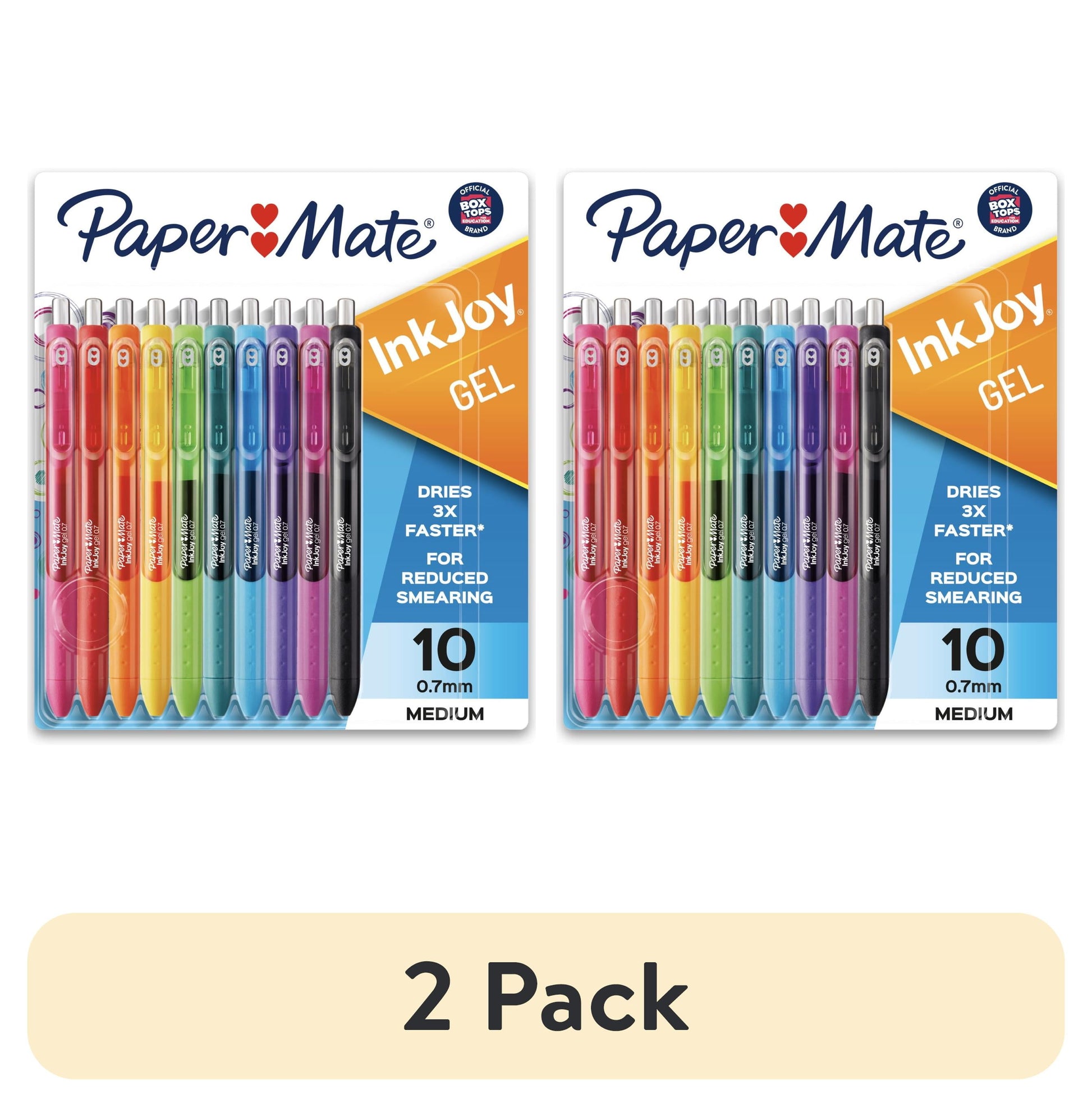 (2 pack) Paper Mate InkJoy Gel Pens, Medium Point (0.7 mm), Assorted Colors, 10 Count