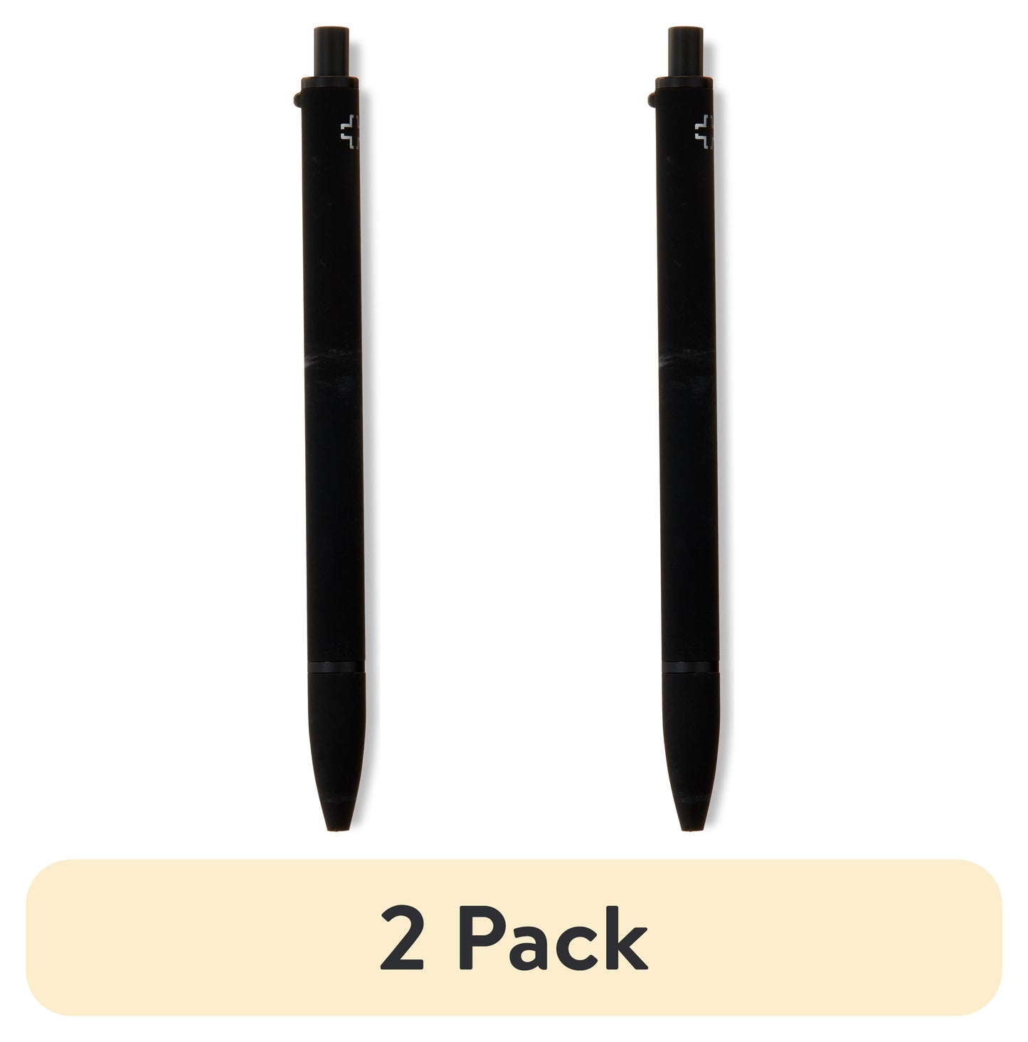 (2 pack) Pen+Gear Retractable Ballpoint Hybrid Ink Pen, Medium Point, 1 mm, Black Ink, 2 Count