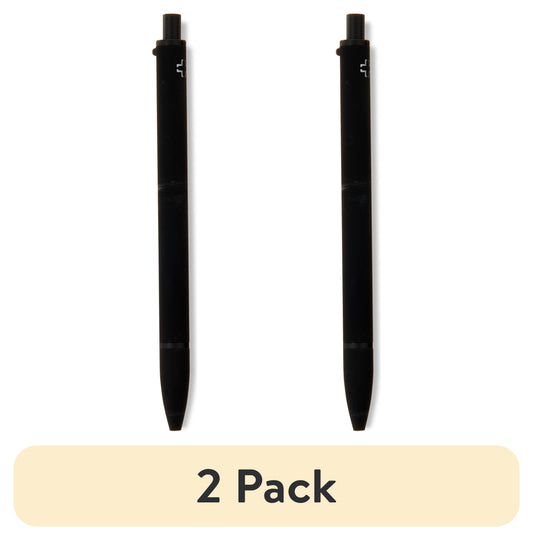 (2 pack) Pen+Gear Retractable Ballpoint Hybrid Ink Pen, Medium Point, 1 mm, Black Ink, 2 Count