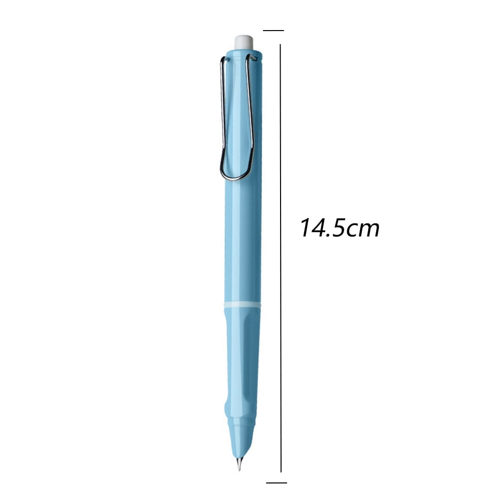 2Pcs Press Fountain Pen, Retractable Extra Fine Nib Metal Ink Pen with Converter for Student Teacher Officail