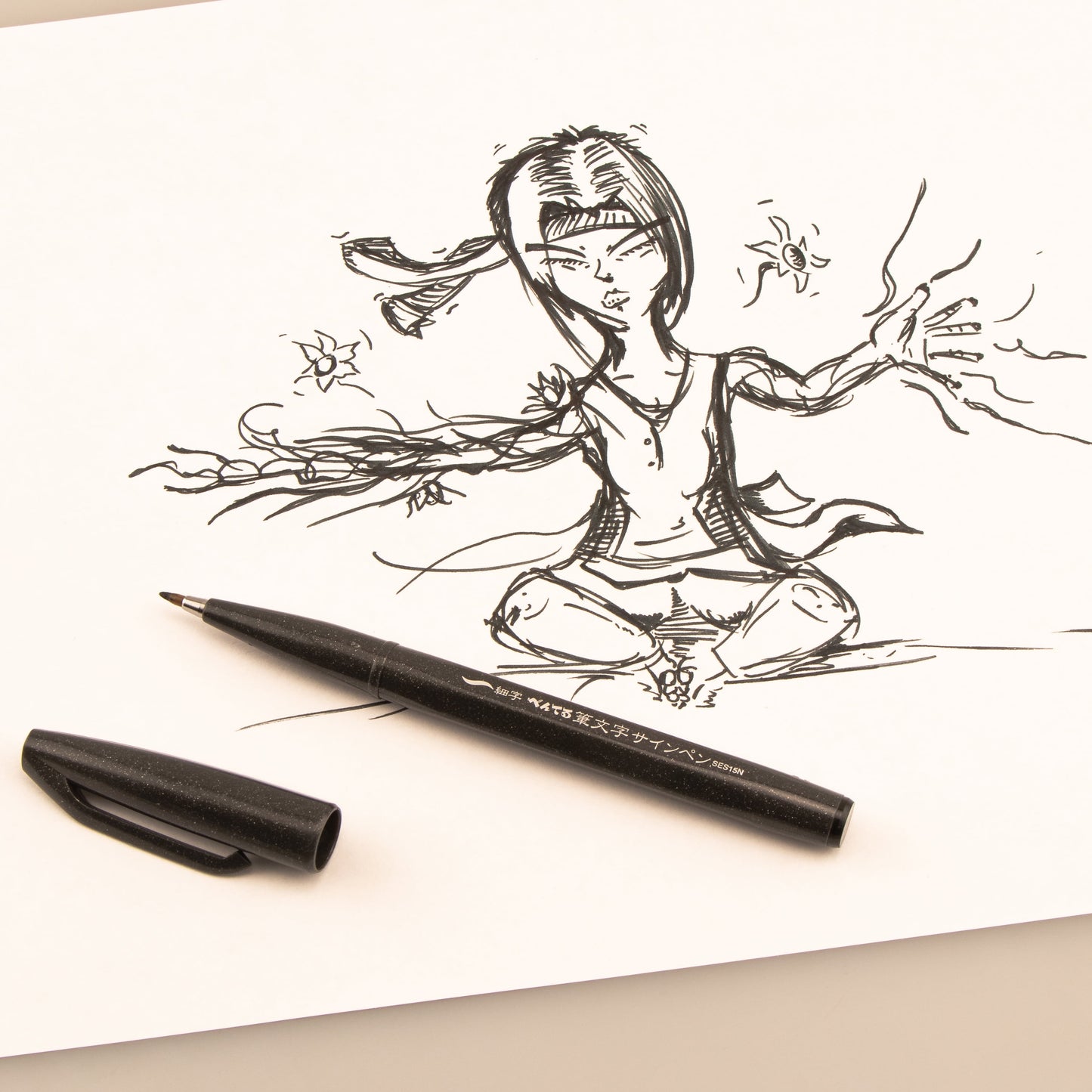 Pentel Sign Pen, Brush-Tip, Black