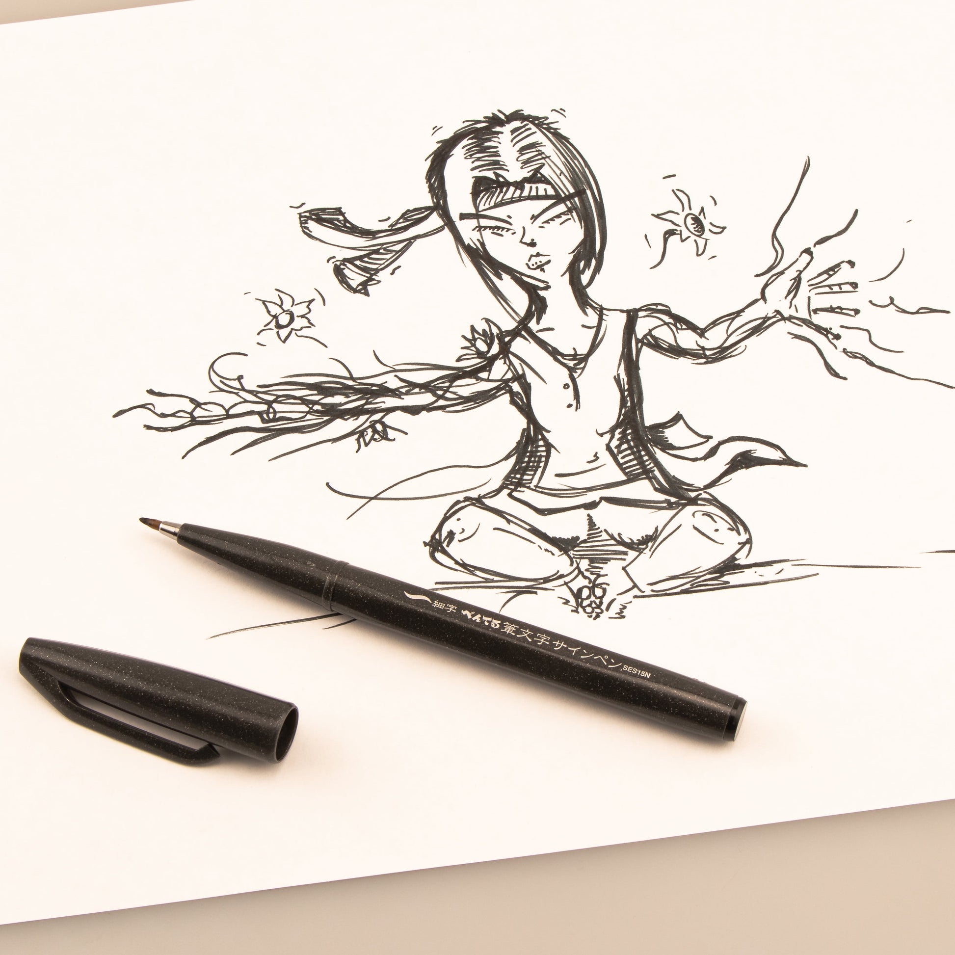 Pentel Sign Pen, Brush-Tip, Black