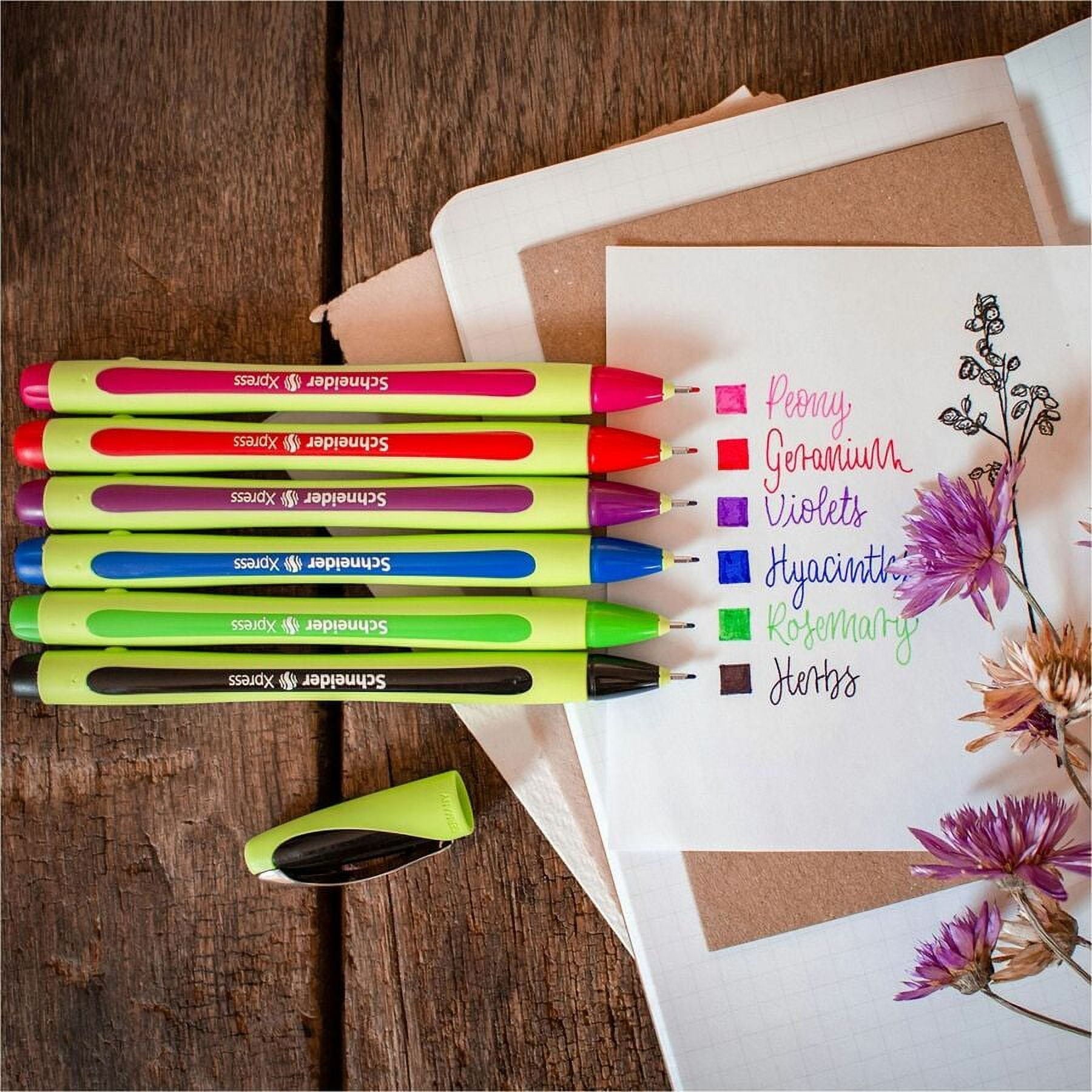 Schneider Xpress Fineliner Pens, Box of 6, 0.8 mm Tip, Precise Writing, Comfortable Grip, Cap-Off Ink Technology, Water-Based Ink, Made in Germany
