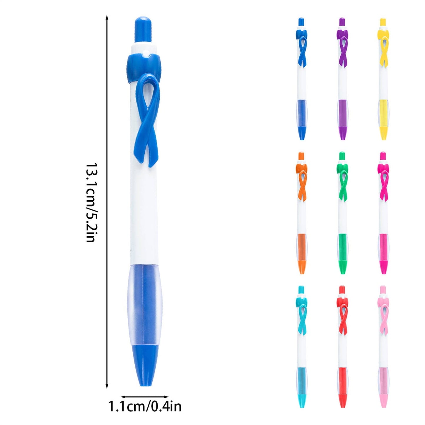 ABNMCA 10 Pcs Ribbon Retractable Gel Roller Pen Breast Cancer Awareness Ribbon Pen Point Breast Cancer Pens Plastic Gel Ballpoint Pens For Women Gift 10ML Pen