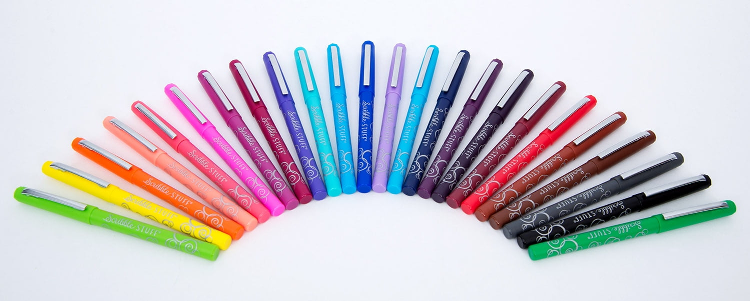 Scribble Stuff Felt Pens – 24 Count, Medium Point (0.8mm), Assorted Colors
