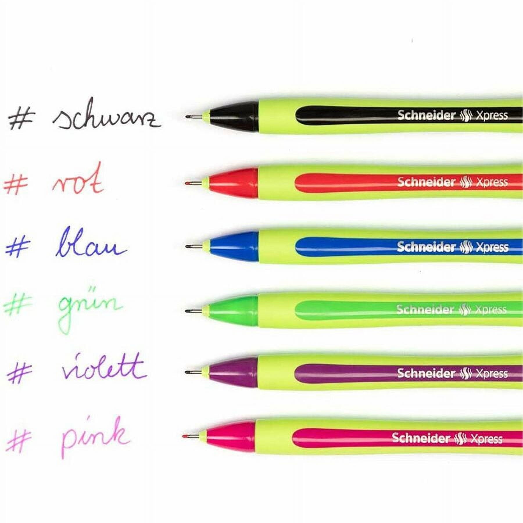 Schneider Xpress Fineliner Pens, Box of 6, 0.8 mm Tip, Precise Writing, Comfortable Grip, Cap-Off Ink Technology, Water-Based Ink, Made in Germany
