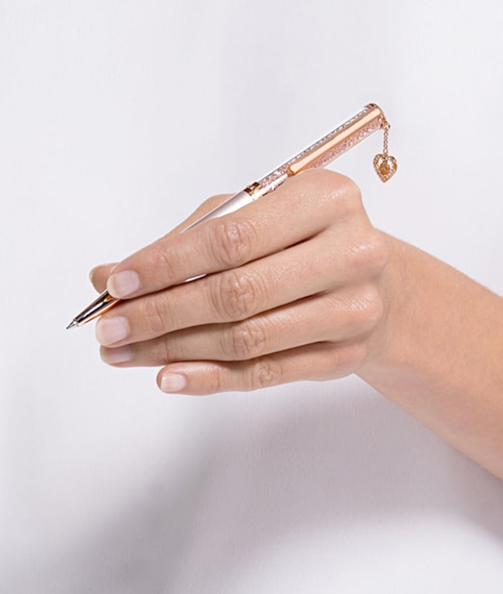 Swarovski Crystalline Heart Ballpoint Pen (White/Rose Gold Plated) 5527536