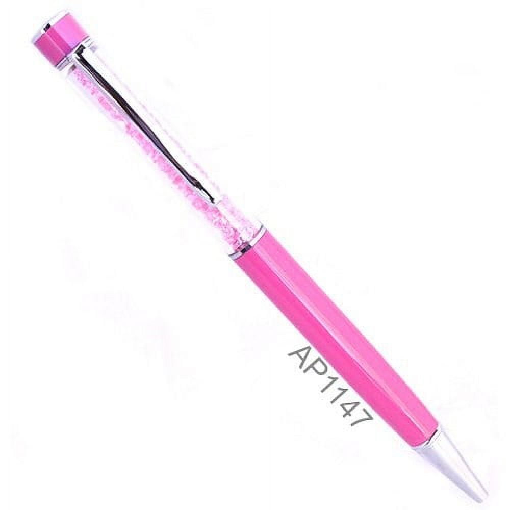 Hot Pink Swarovski Crystal Pen with Colored Tip Silver Clip On Black Ink Ballpoint Elegant Classy