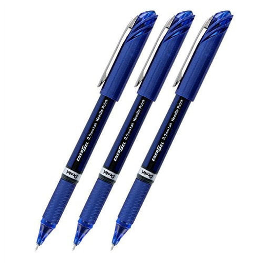 Pentel EnerGel NV Liquid Stick Gel Pen, Fine Point, Blue Ink, Pack of 3