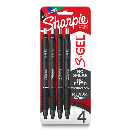 Sharpie S-Gel Pens 0.7 mm Pen Point Size - Assorted Gel-based Ink - 4 / Pack