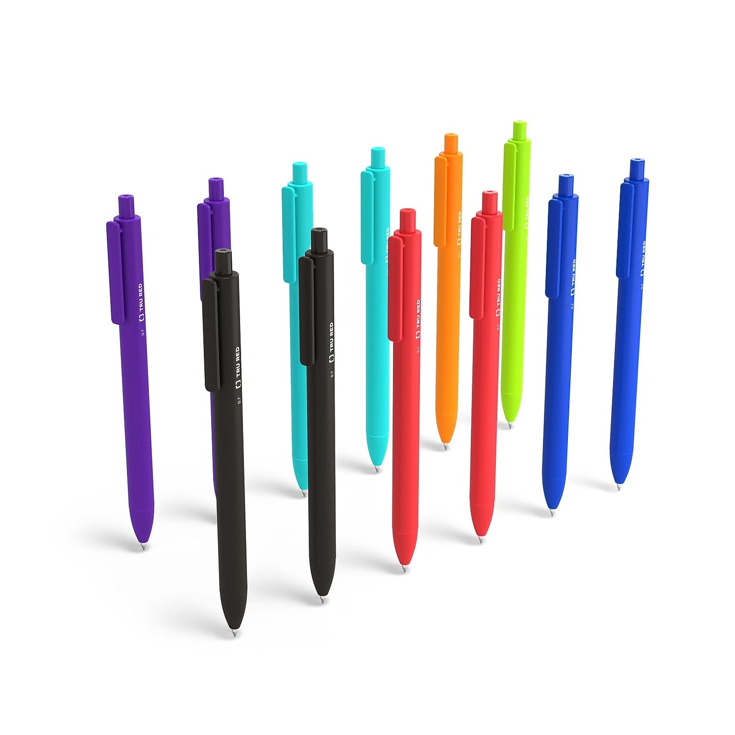 TRU RED Retractable Quick Dry Gel Pens Med Point 0.7mm Asst TR54501