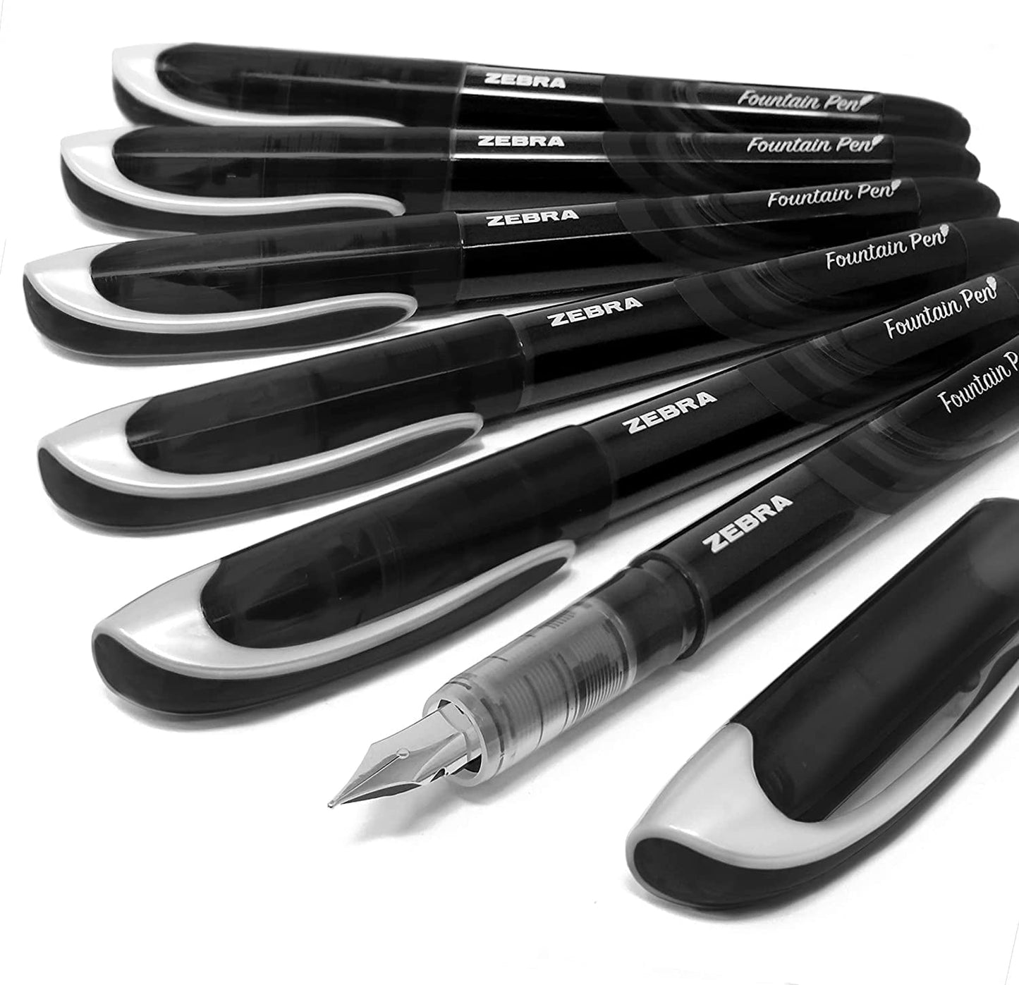Zebra Fuente - Disposable Fountain Pen - 0.6mm - Black Ink - Pack of 6