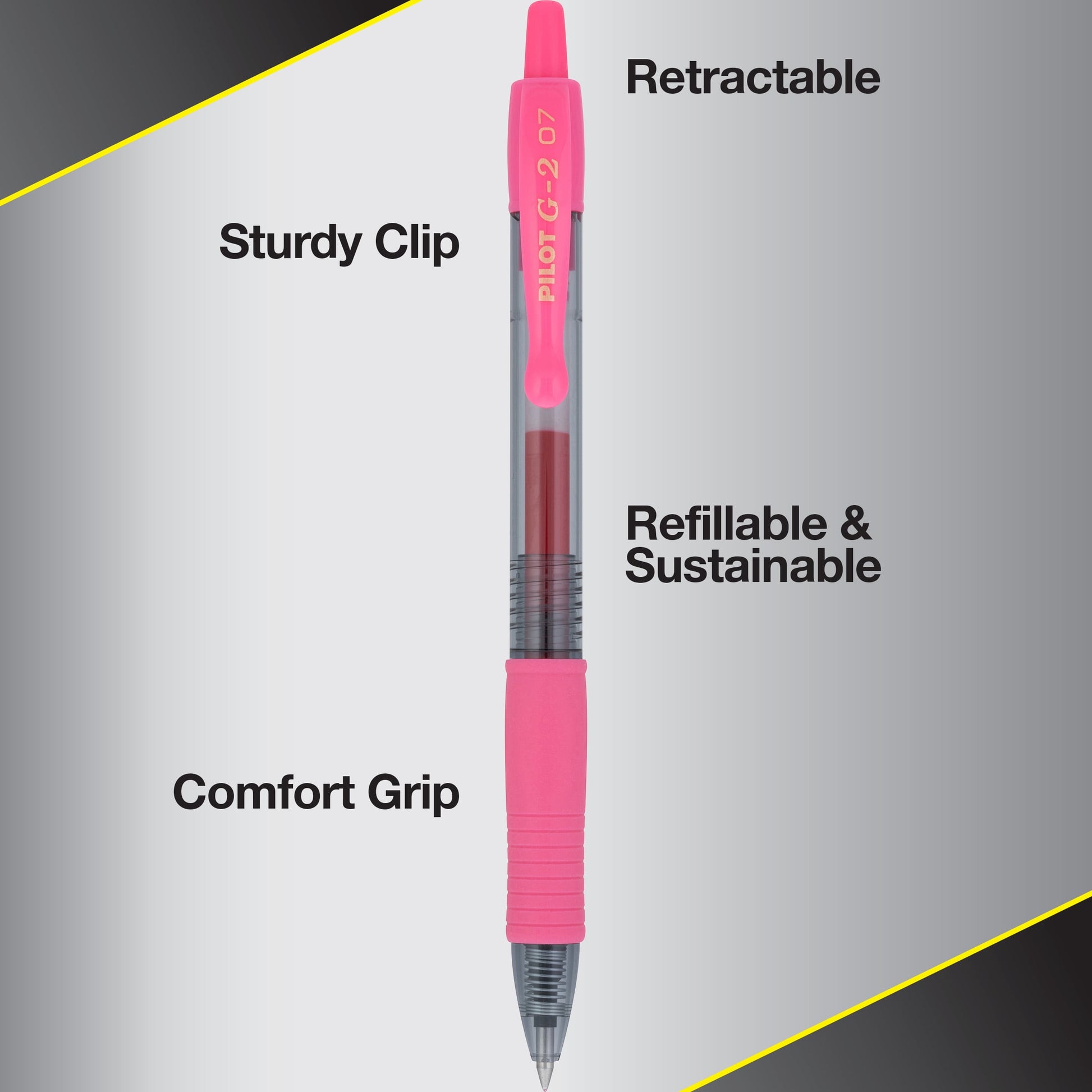 Pilot G2 Pink Premium Retractable Gel Pens, Fine Point, 0.7 mm, Assorted Colors, 5 Count