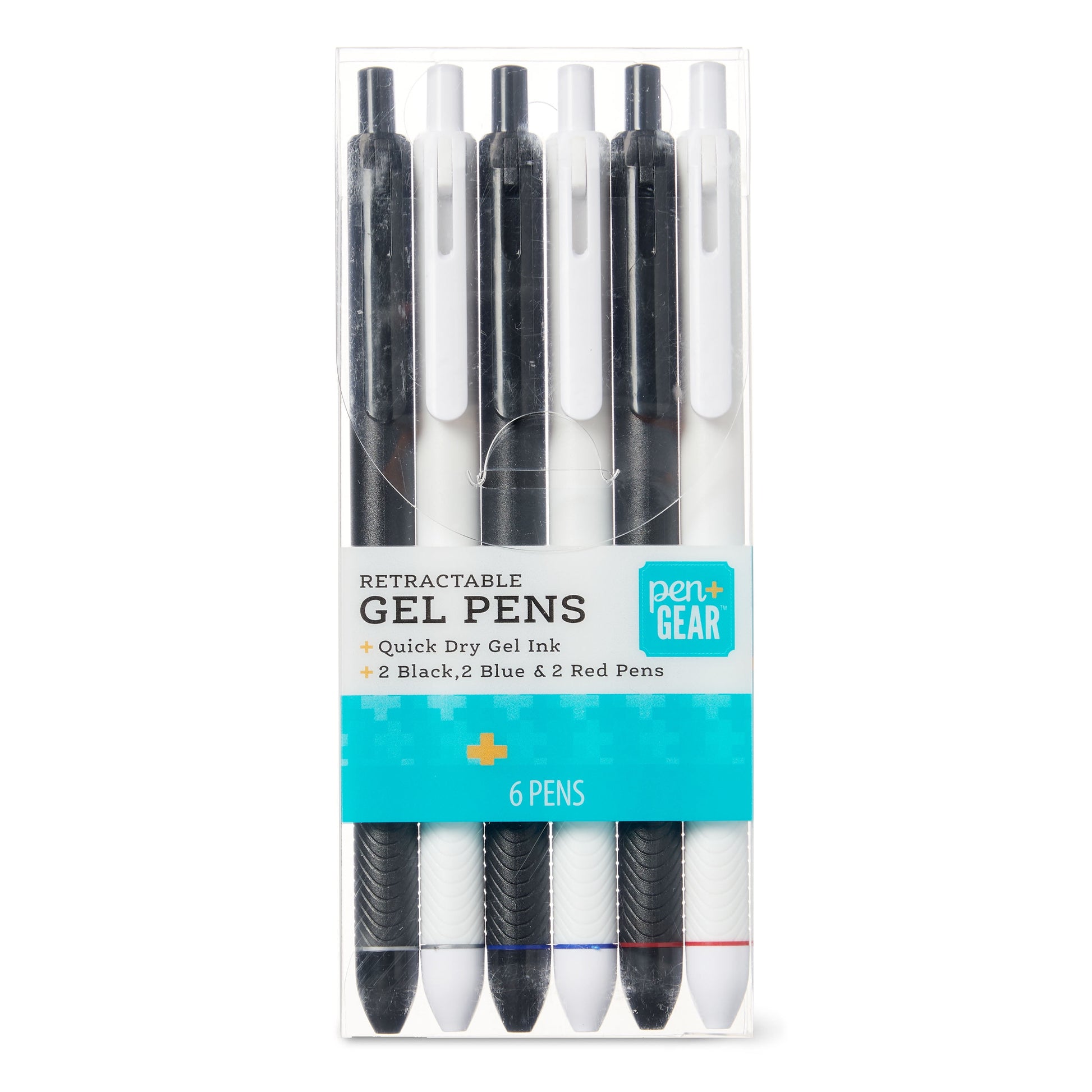 (6 pack) Pen+Gear Retractable Gel Pens, 0.7 mm, Assorted Colors, 6 Count
