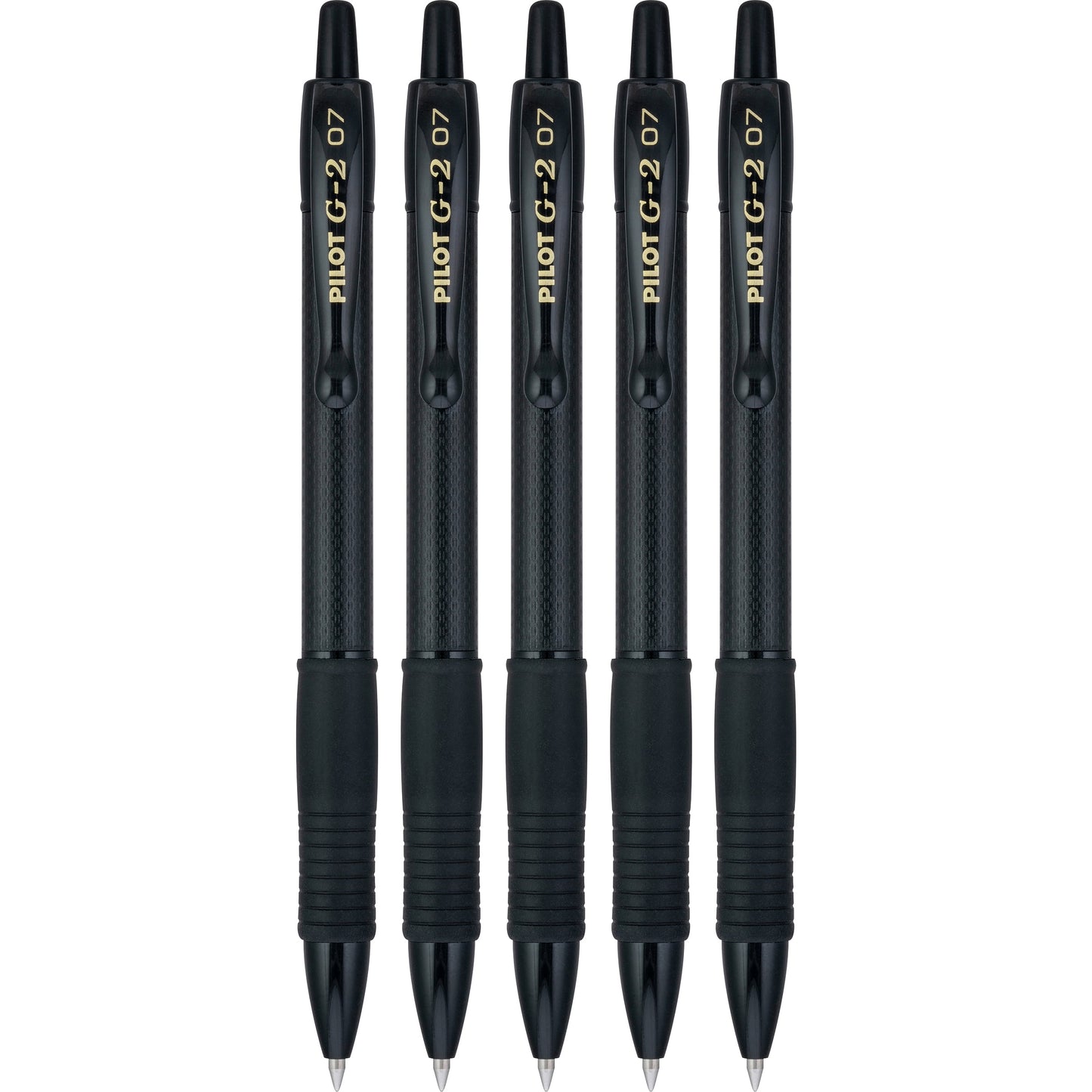 Pilot G2 Retractable Gel Ink Pens, Fine Point, Black Edge, 5 Count