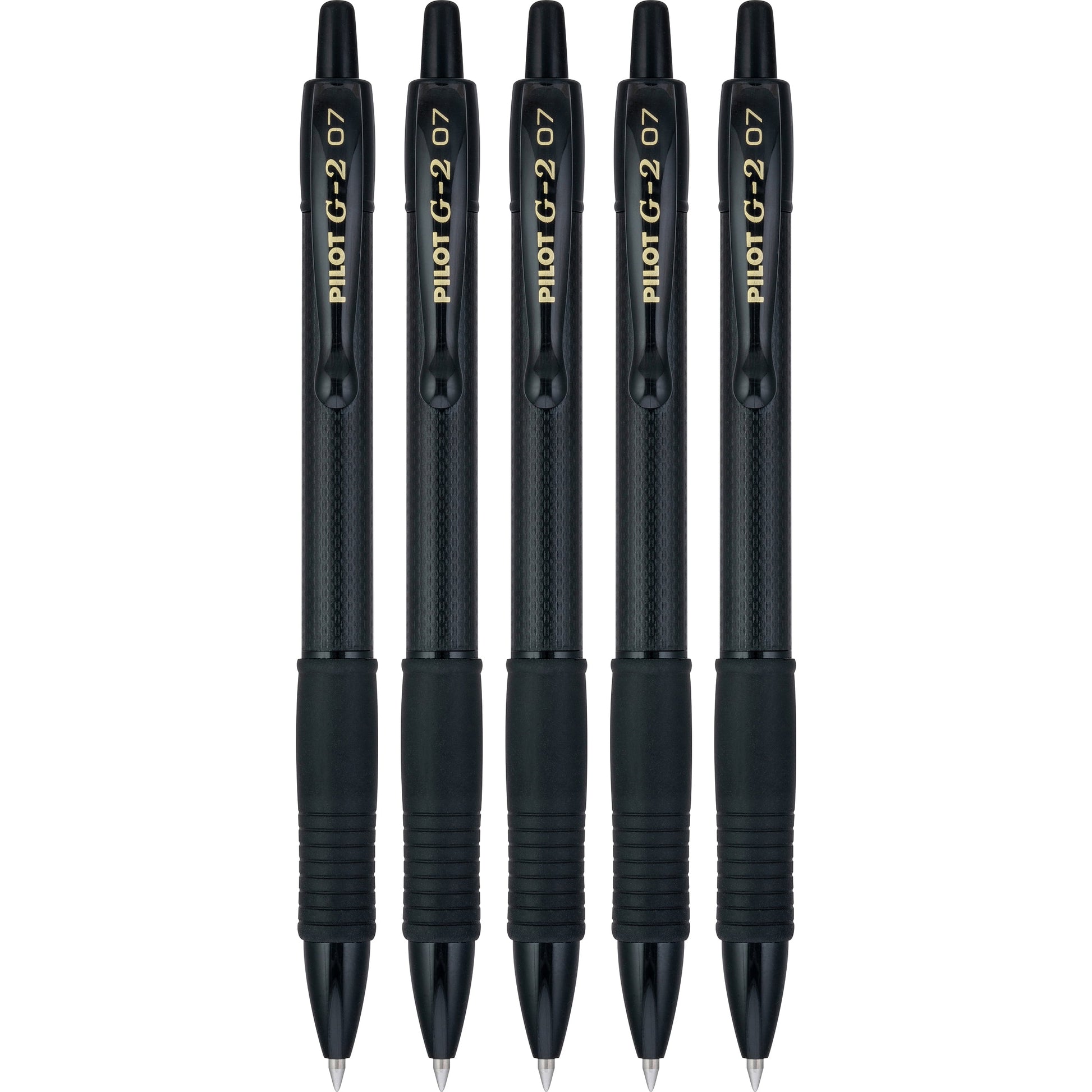 Pilot G2 Retractable Gel Ink Pens, Fine Point, Black Edge, 5 Count