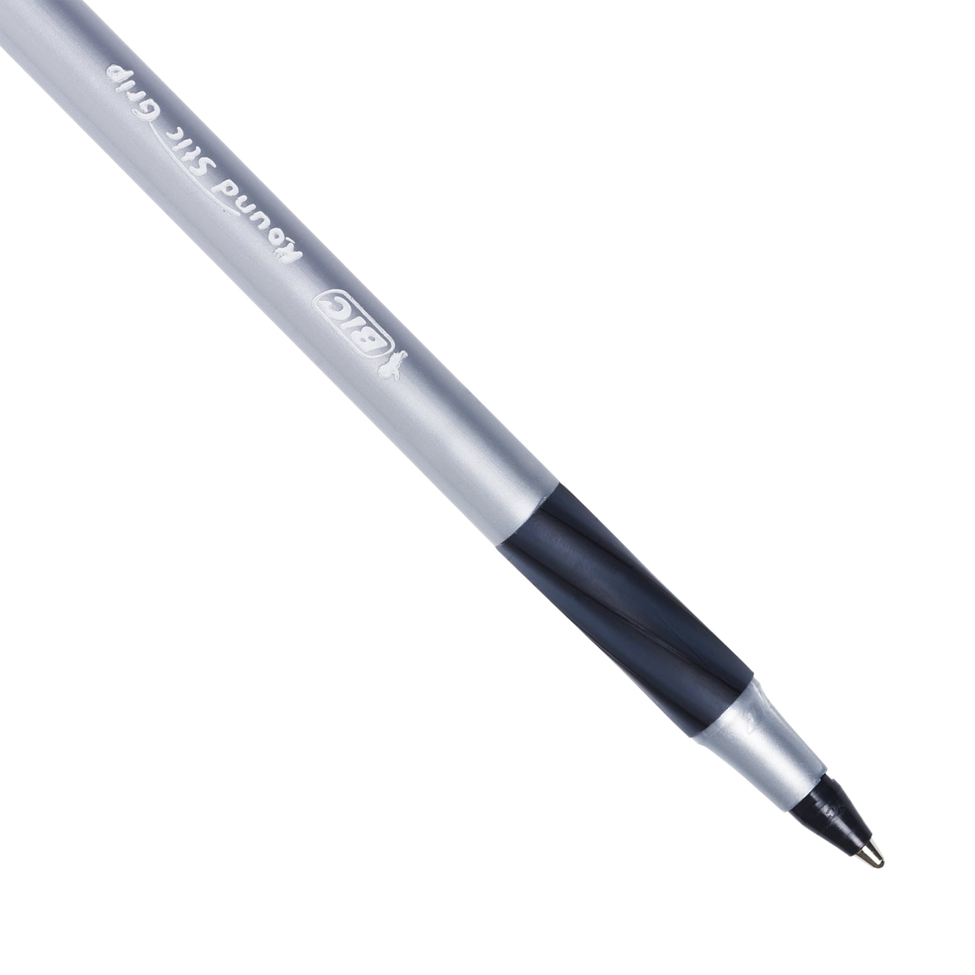 BIC Round Stic Xtra Comfort Ballpoint Pen, Bold Point, 1.2 mm, Black Ink, 24 Count