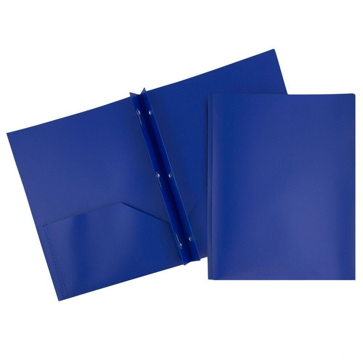 Heavy Duty Colored 2 Pocket Plastic Folders, Two Pocket Plastic Folders with Pockets for School, and Business Card Slot, Home, and Work (Black) 9.45x11.42"