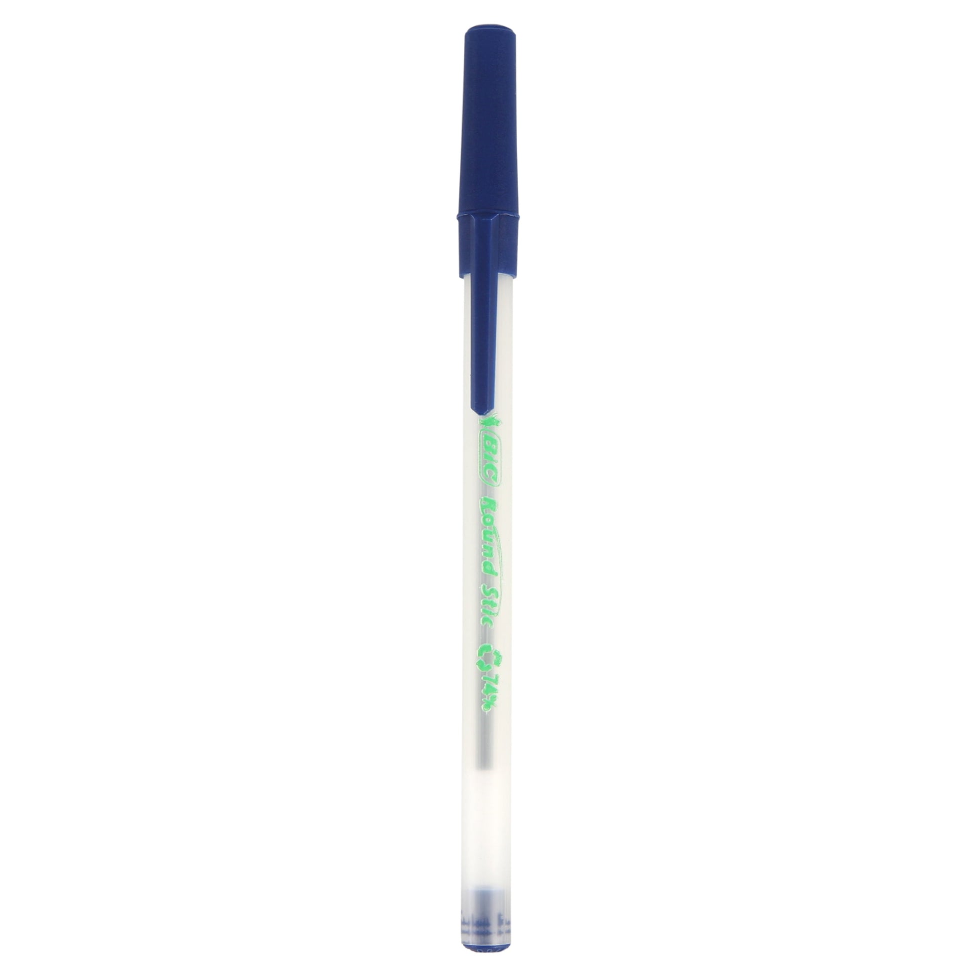 BIC Ecolutions Round Stic Ball Point Pen, Blue, 1.0mm Medium Point, 50 Pack