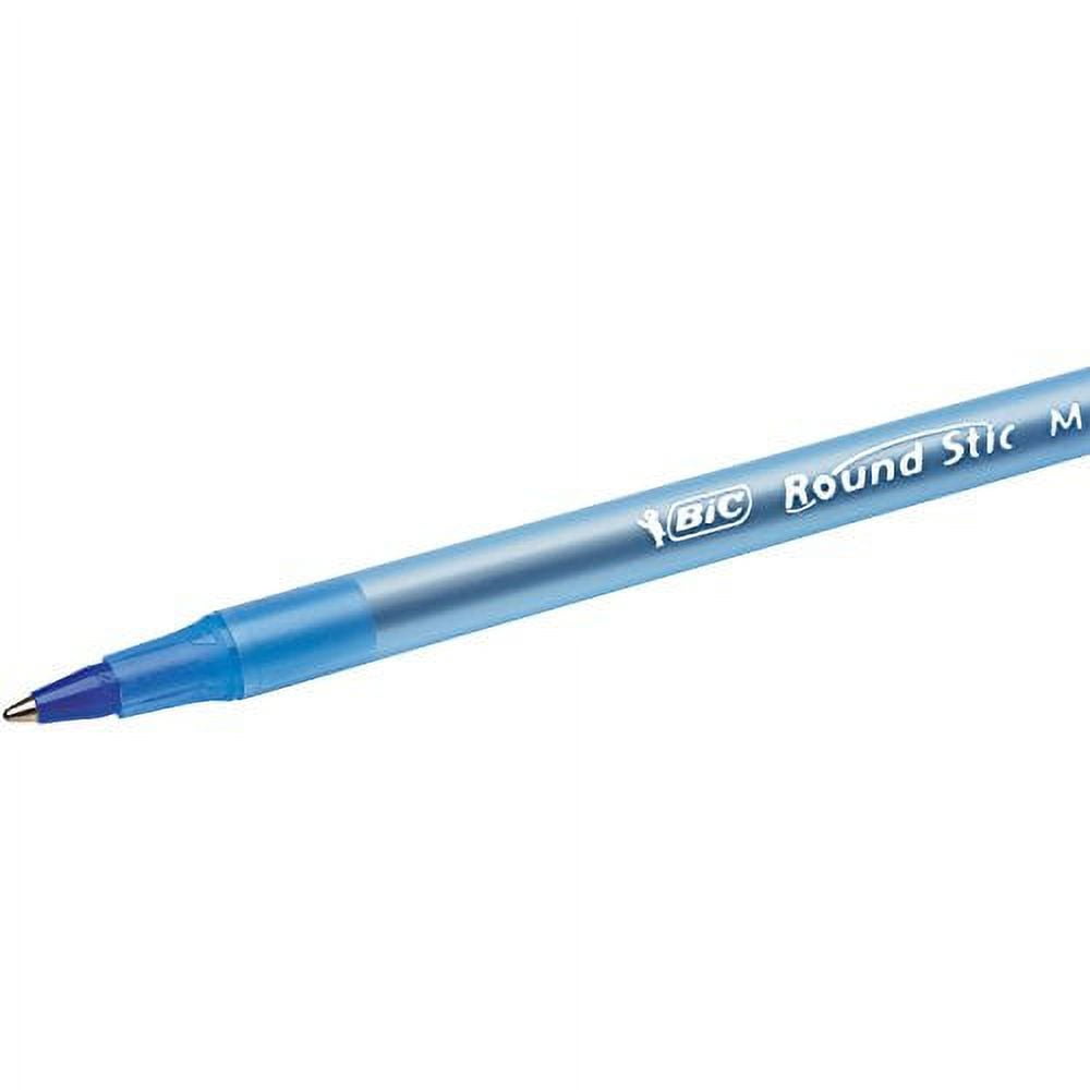 BIC Round Stic Xtra Life Ballpoint Pen, Medium Point (1.0mm), Blue, Flexible Round Barrel For Writing Comfort, 60-Count