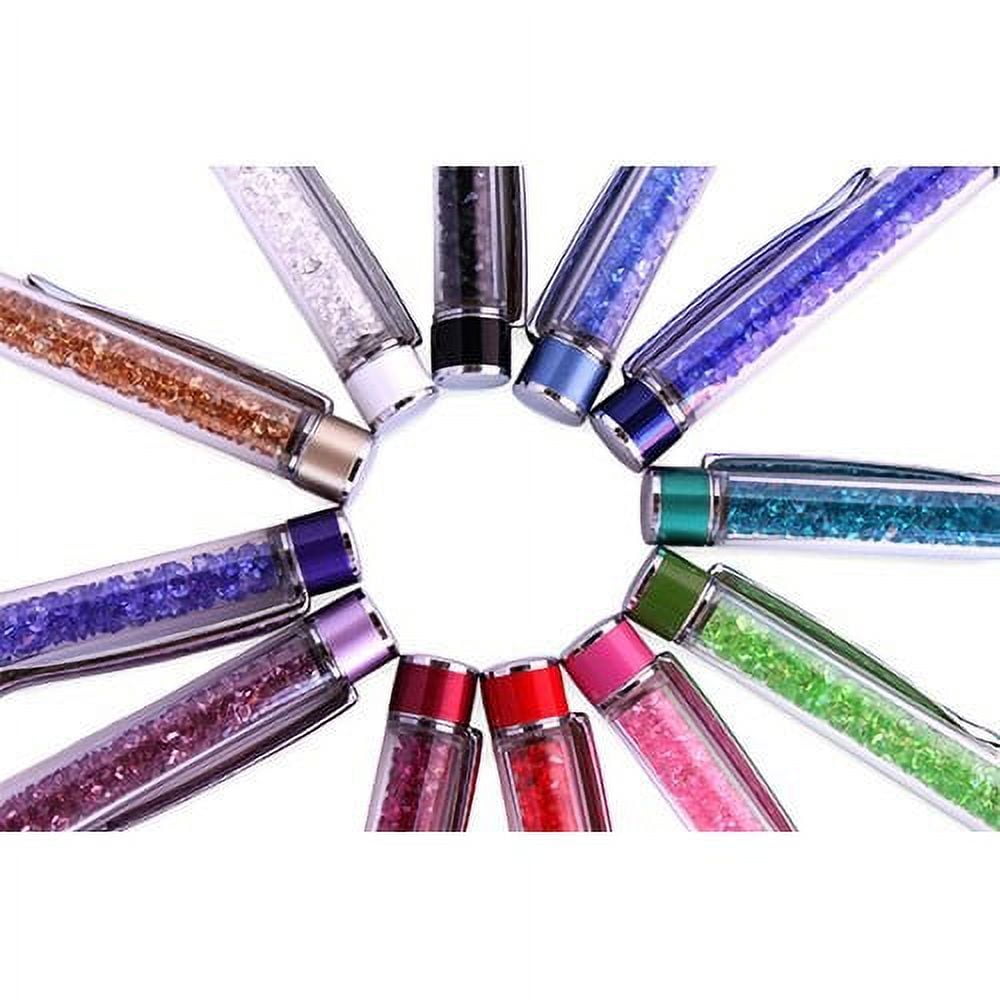 Hot Pink Swarovski Crystal Pen with Colored Tip Silver Clip On Black Ink Ballpoint Elegant Classy