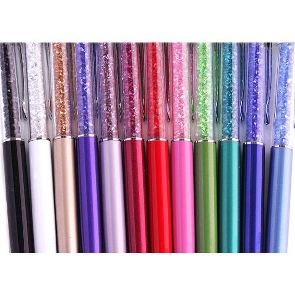 Hot Pink Swarovski Crystal Pen with Colored Tip Silver Clip On Black Ink Ballpoint Elegant Classy