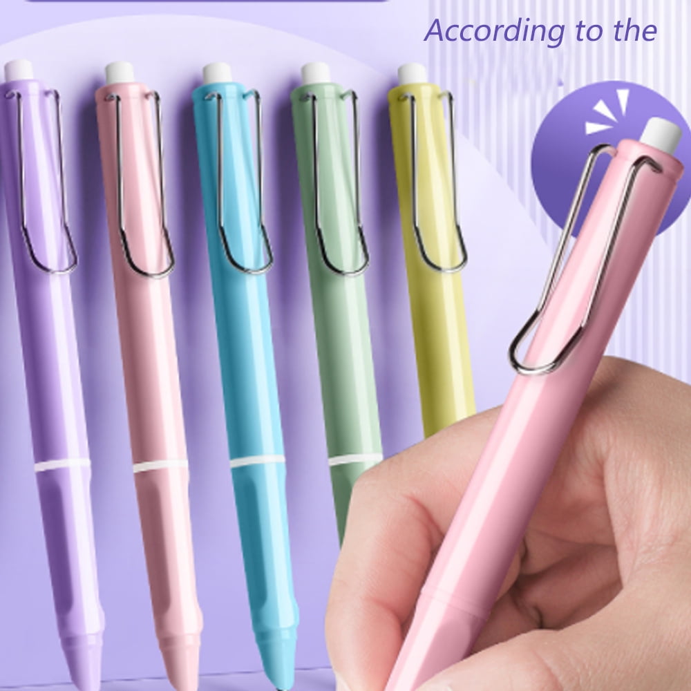 2Pcs Press Fountain Pen, Retractable Extra Fine Nib Metal Ink Pen with Converter for Student Teacher Officail